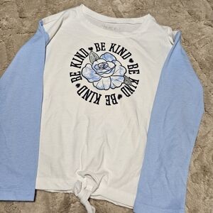 Kids 'Be Kind' Blue and White Long Sleeve Shirt